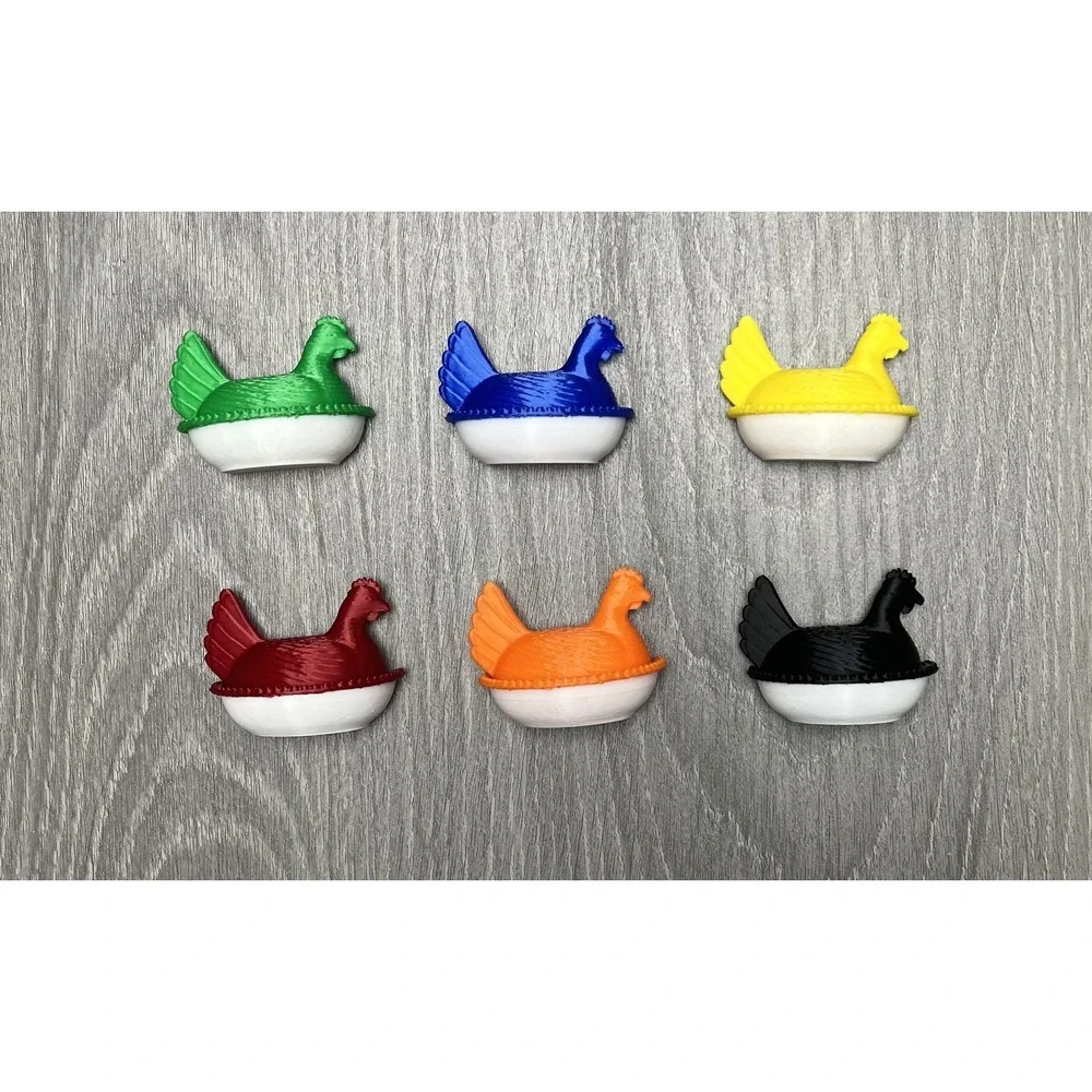 Set 6 Hen On Nest Fridge Magnets HON‎ 3D Printed Kitchen Farmhouse Two-Tone